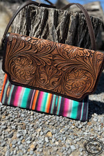 BayTown Leather Tooled Serape Purse Bag