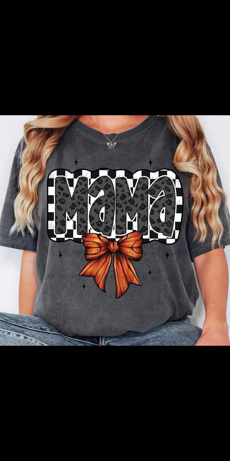 MAMA Basketball Checkered Tee - Also in Plus Size