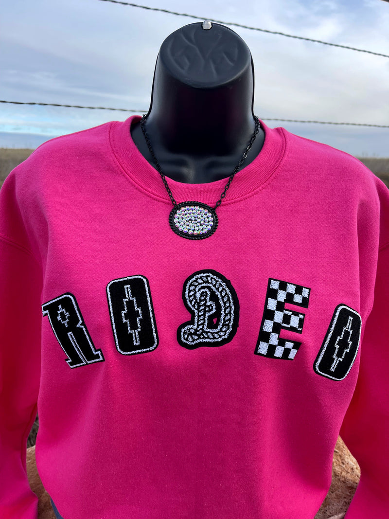 Rodeo Patch Pink Sweatshirt - Also in Plus Size
