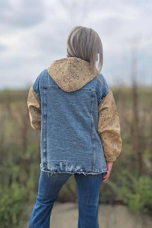 Bandana Country Denim Shacket - Also in Plus Size