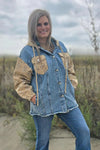 Bandana Country Denim Shacket - Also in Plus Size
