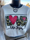 Love Like Jesus Leopard Sweatshirt - Also in Plus Size