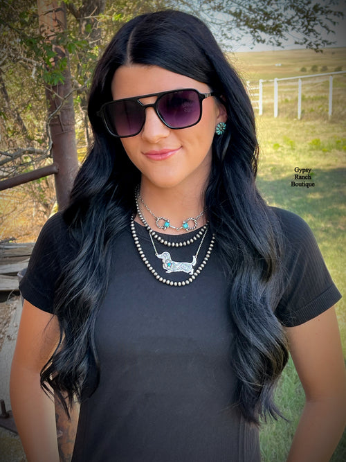 Snaffle Bit Turquoise Necklace