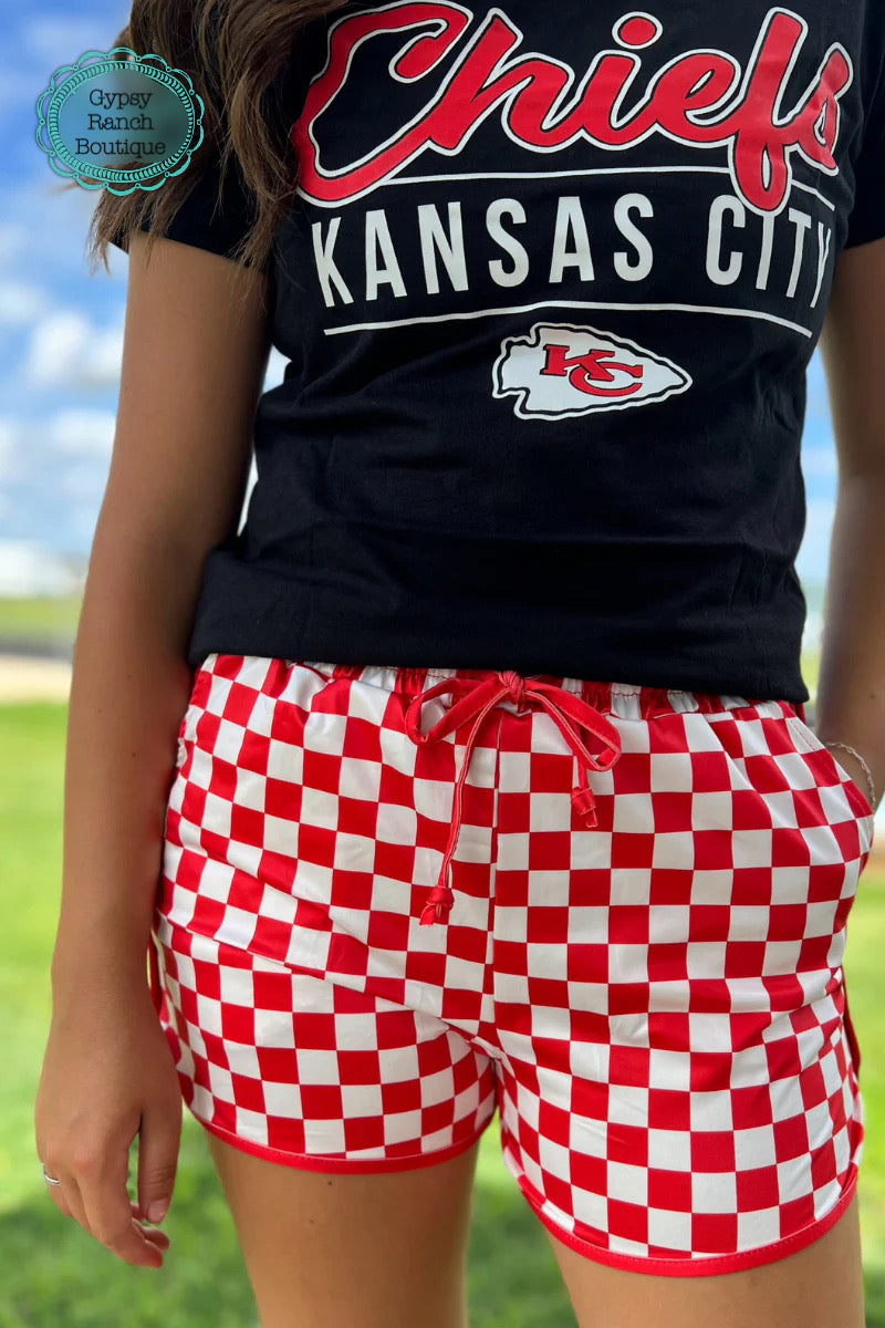 Red Round The Track Shorts - Also in Plus Size