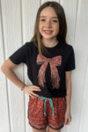 Kids- Tooled Bow Fringe Tee