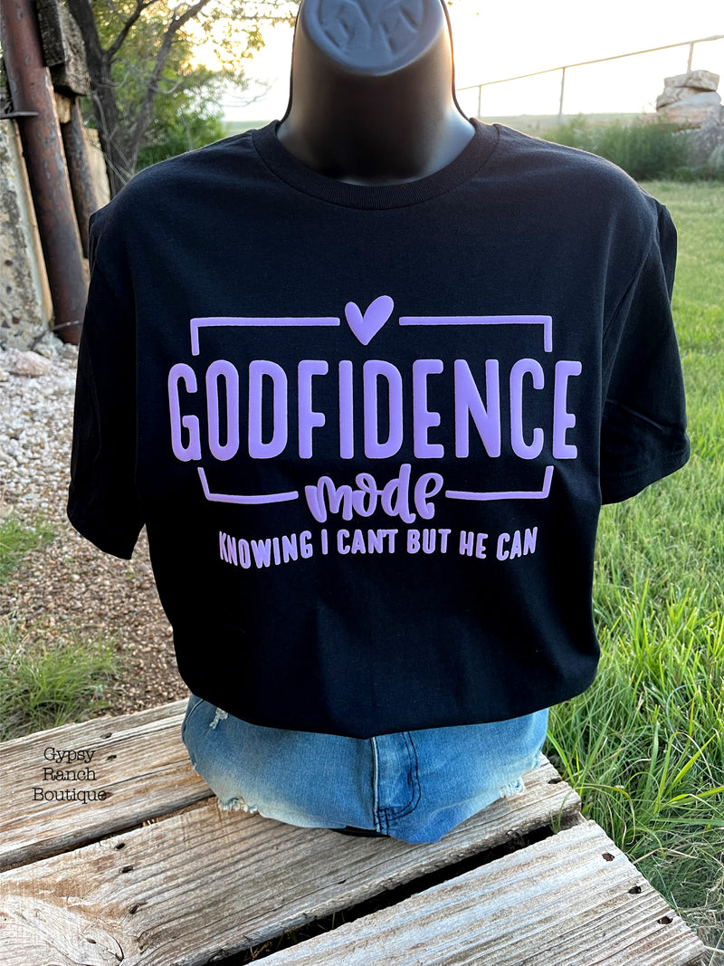 Godfidence Mode Knowing I Can’t But He Can Puff Print Tee - Also in Plus Size