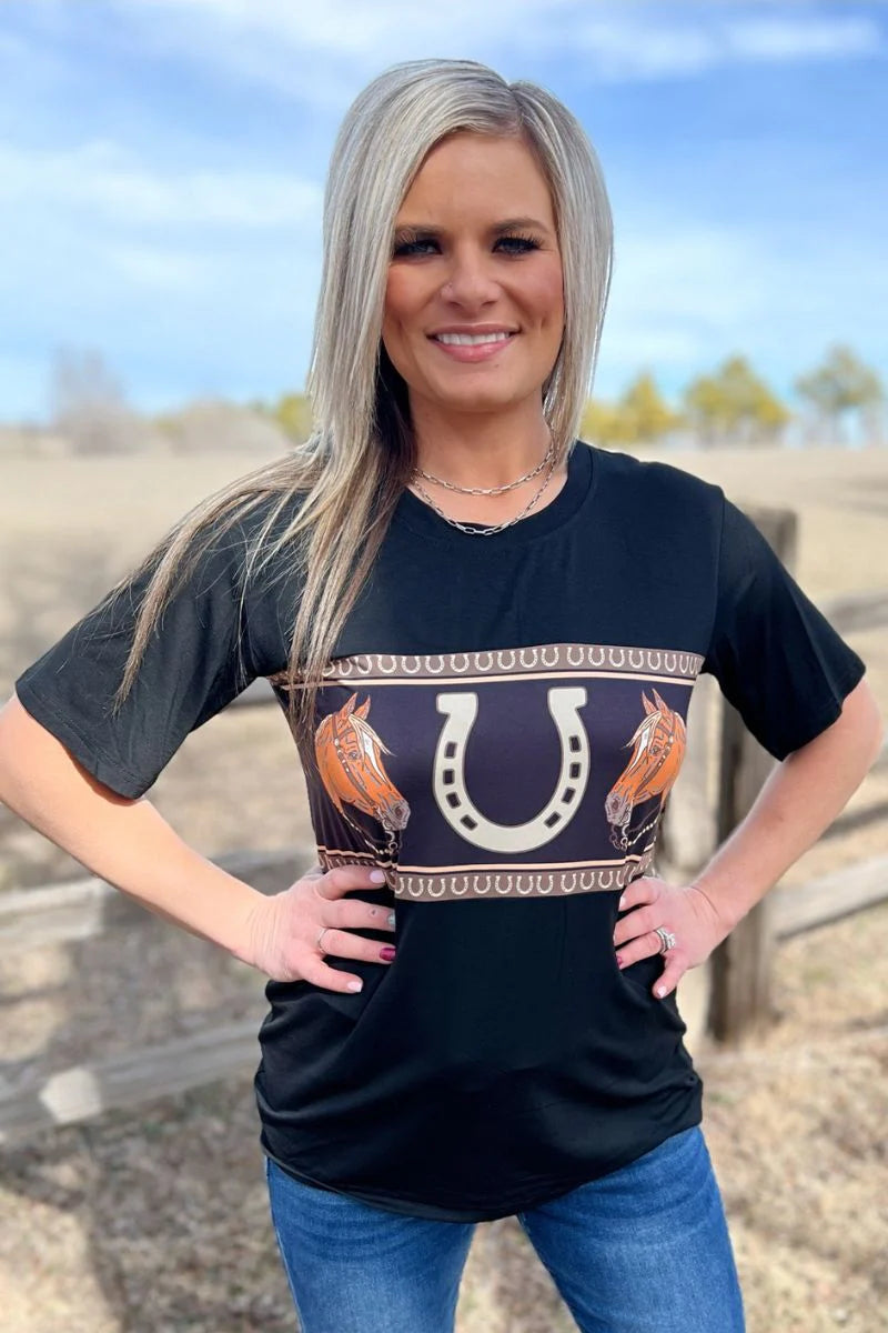 Ruidoso Downs Horse Top - Also in Plus Size