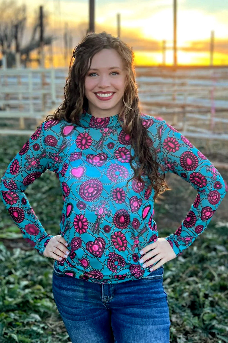 Navajo City Mesh Layering Top - Also in Plus Size