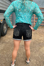 On The Range Cowhide Shorts - Also in Plus Size