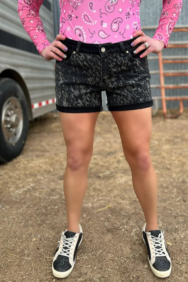 On The Range Cowhide Shorts - Also in Plus Size