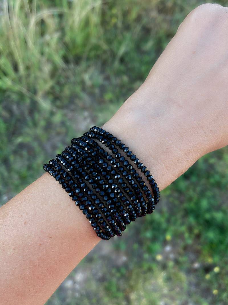 Boss Back Black Stack Bracelet Set