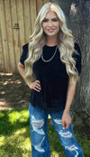 Town Square Black Puff Sleeve Top - Also in Plus Size