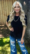 Town Square Black Puff Sleeve Top - Also in Plus Size