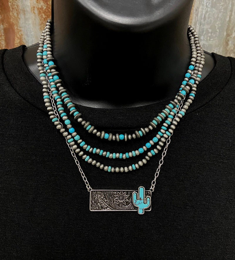 Desert Wind Turquoise Bar Necklace
