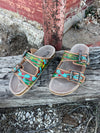 PREORDER - Cactus Bloom Tooled Leather Sandals