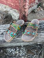 PREORDER - Cactus Bloom Tooled Leather Sandals