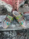 PREORDER - Cactus Bloom Tooled Leather Sandals