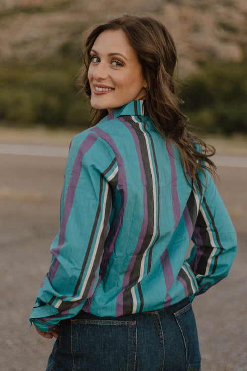 Texico Stripe Button Up Top - Also in Plus Size