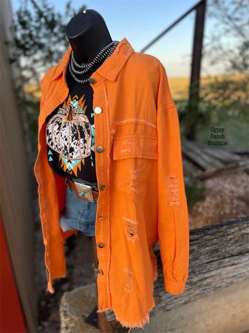 Hear Me Out Orange Shacket - Also in Plus Size