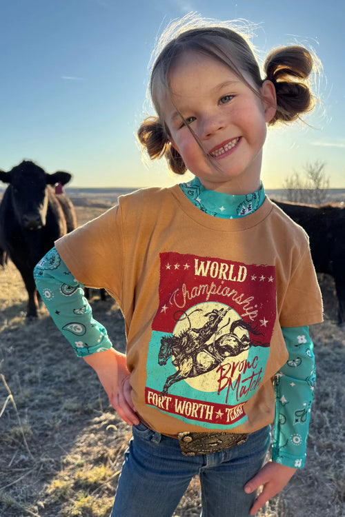 Kids Turquoise Bandana Mesh Top