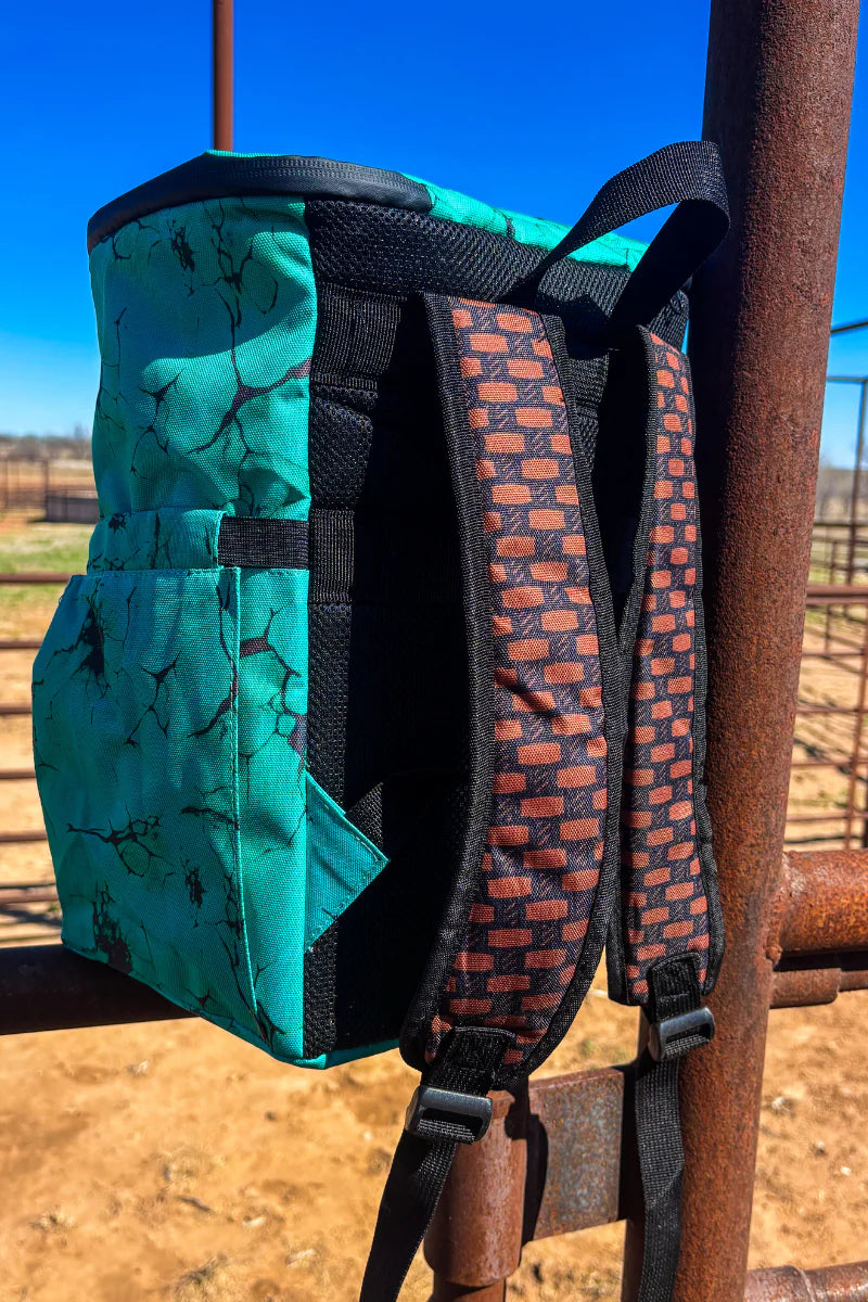 Rodeo Trail Turquoise & Leather Backpack Cooler