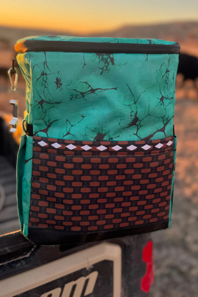 Rodeo Trail Turquoise & Leather Backpack Cooler