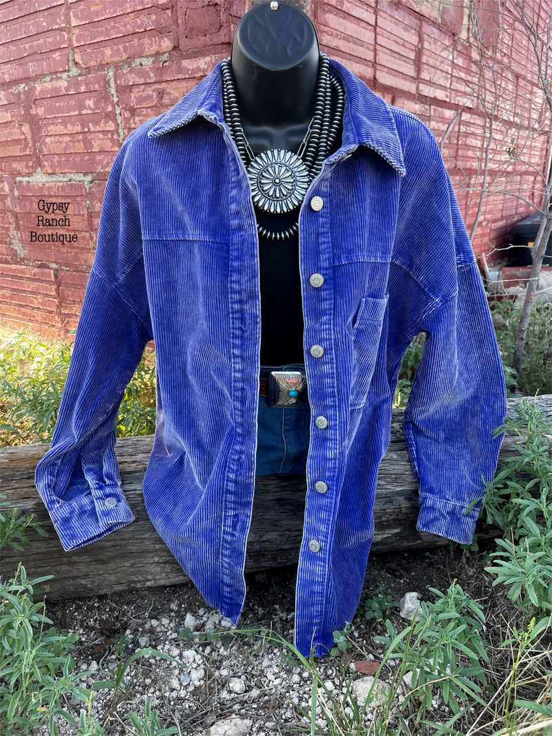 Denham Springs Royal Blue Shacket - Also in Plus Size