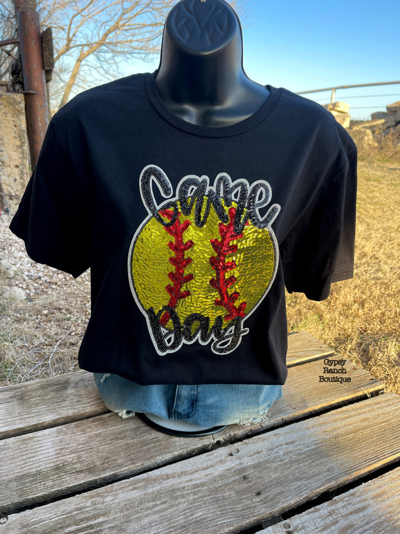 Game Day Softball Sequin Play Ball Tee - Also in Plus Size