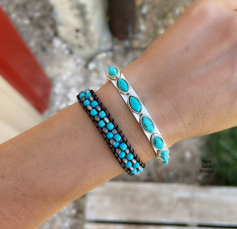 Athens Turquoise & Silver Cuff Bracelets