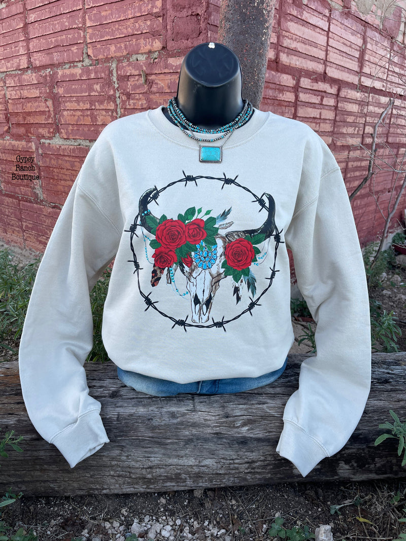Salado Steer Sweatshirt - Also in Plus Size