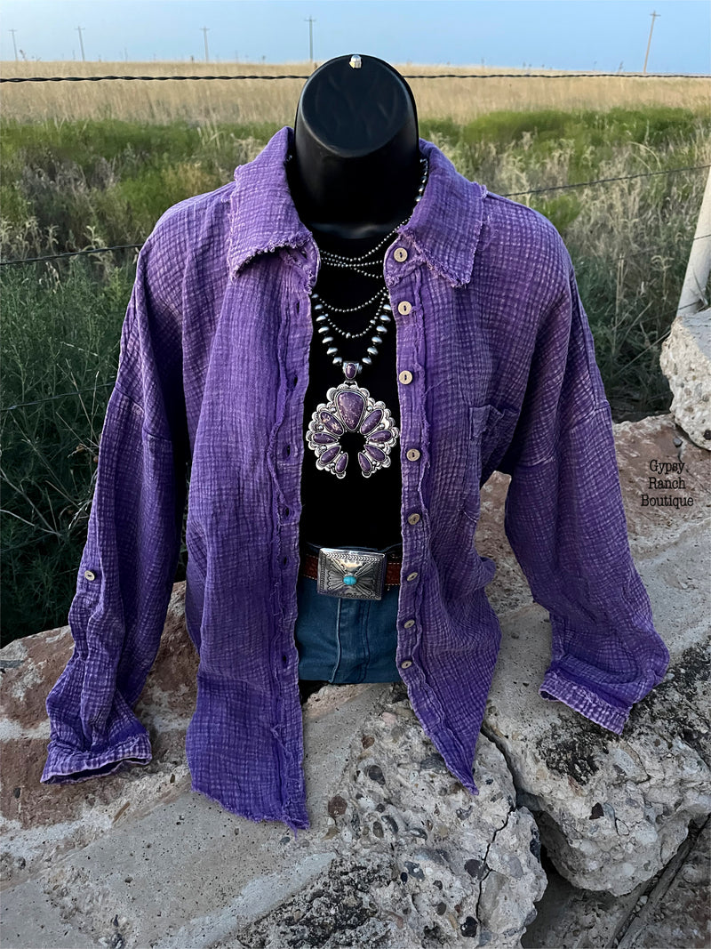 Bristol Purple Acid Wash Top- Also in Plus Size