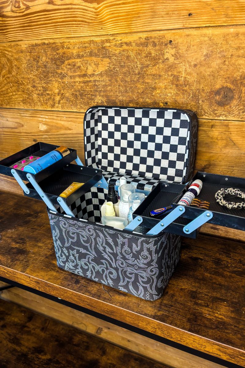 Valley Hills Boot Stitch & Checkered Cosmetic Kaboodle