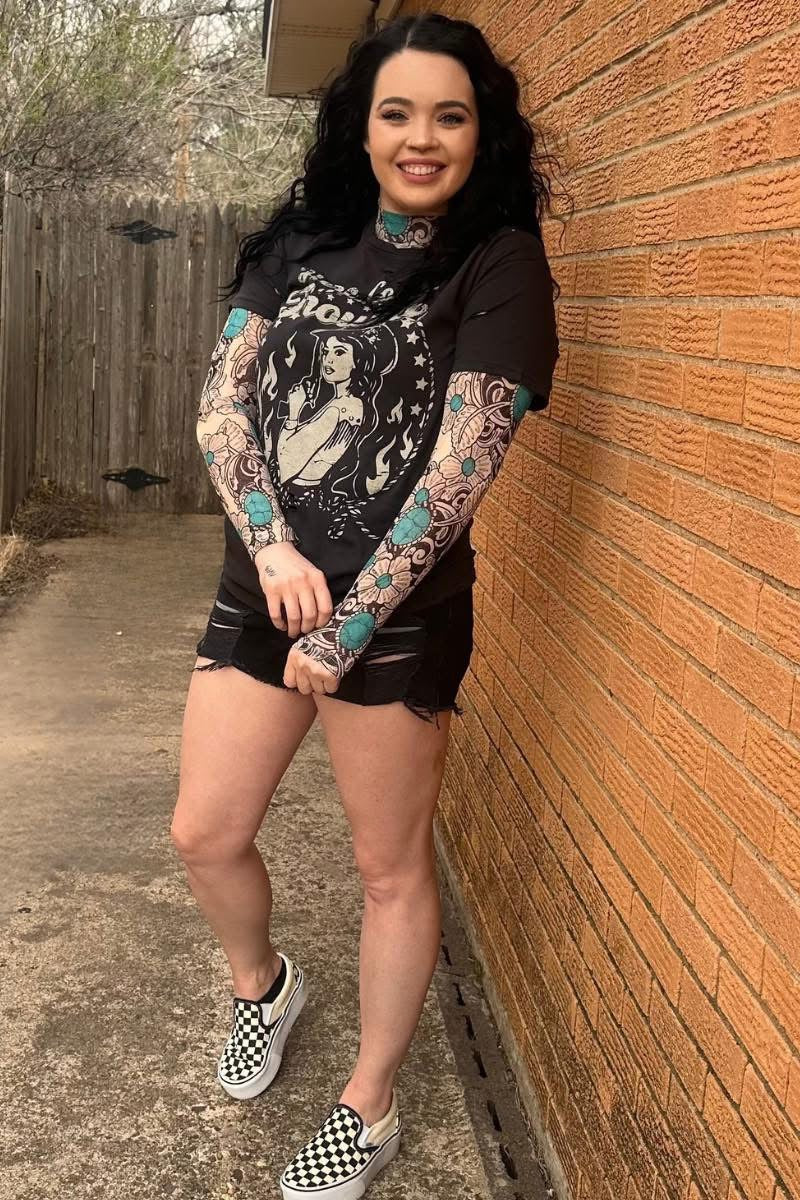 Tattoo on this Town Mesh Layering Top - Also in Plus Size