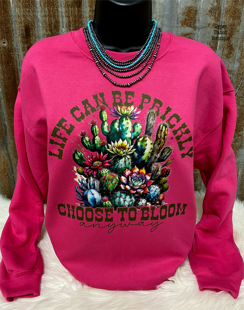 Choose to Bloom Anyway Hot Pink Sweatshirt - Also in Plus Size
