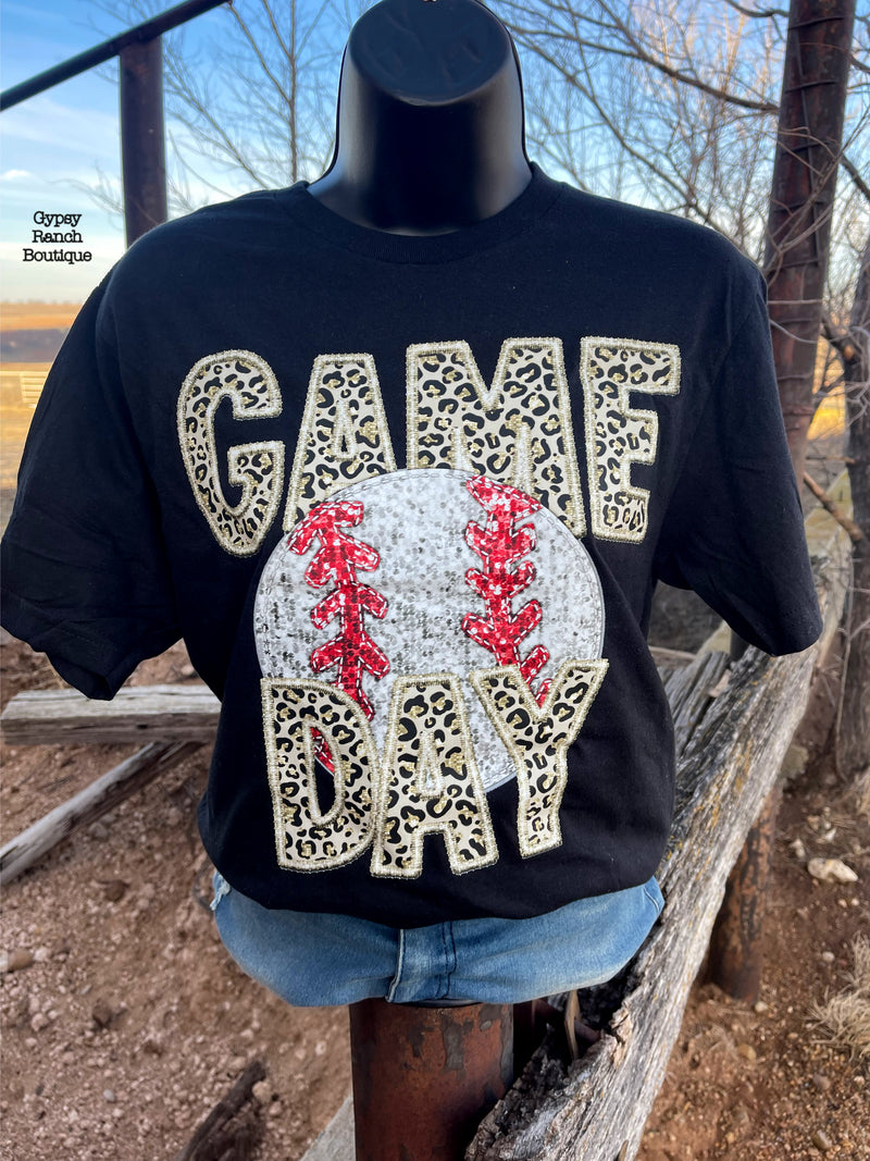 Baseball Game Day Faux Sequin Tee - Also in Plus Size
