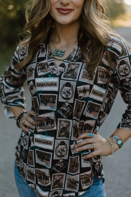 Western Press Top- Also in Plus Size