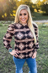 Laketon Aztec Puff sleeve Top - Also in Plus Size
