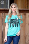 Concho Show Steer Turquoise Top - Also in Plus Size