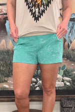 Tulsa Turquoise Rhinestone Shorts - Also in Plus Size