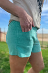 Tulsa Turquoise Rhinestone Shorts - Also in Plus Size