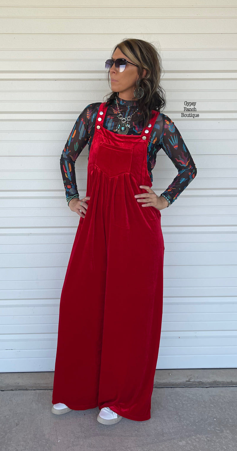 Red Velvet Overalls