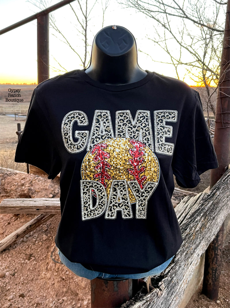 Softball Game Day Faux Sequin Tee - Also in Plus Size