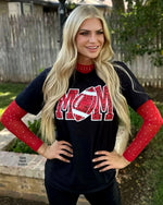 Rally Red with Rhinestone Mesh Layering Top