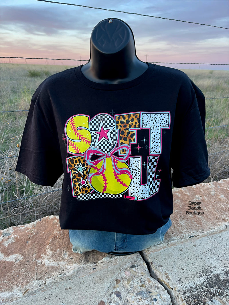 Softball Multi Print Tee - Also in Plus Size