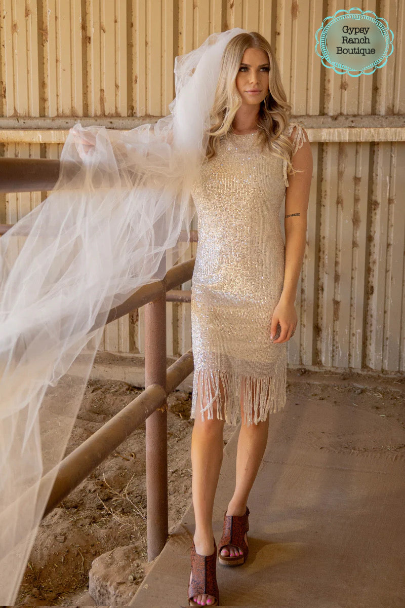 Day Dreamer White Sequin Dress