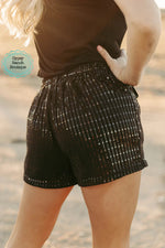 Broadway Black Rhinestone Shorts - Also in Plus Size