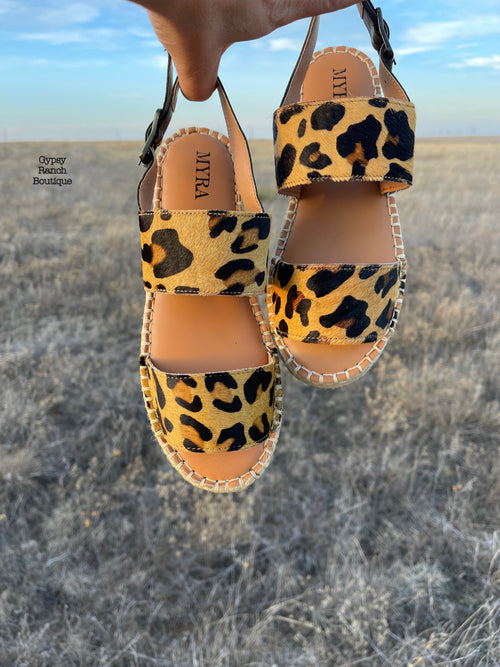 Tierny Leopard Hair on Hide Sandals