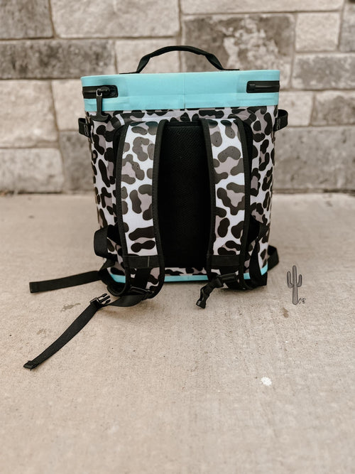 {{PREORDER}} Backpack Ranch Hand Leopard Turquoise Cooler