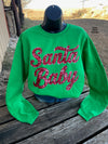 Santa Baby Faux Red Sequin Green Sweatshirt - Also in Plus Size