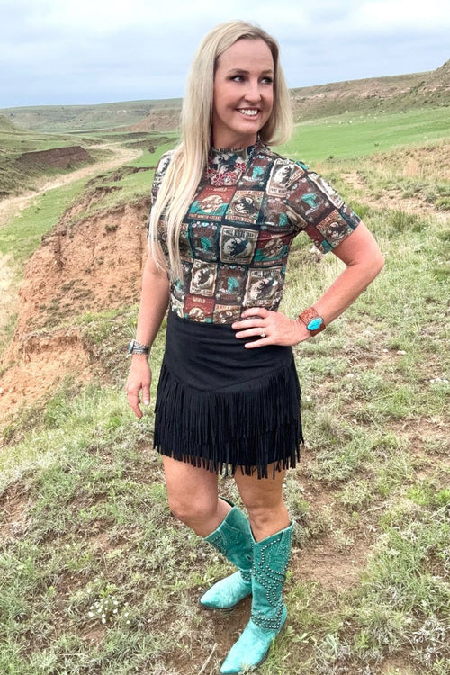 Vintage Rodeo Short Sleeve Mesh Layering Top - Also in Plus Size